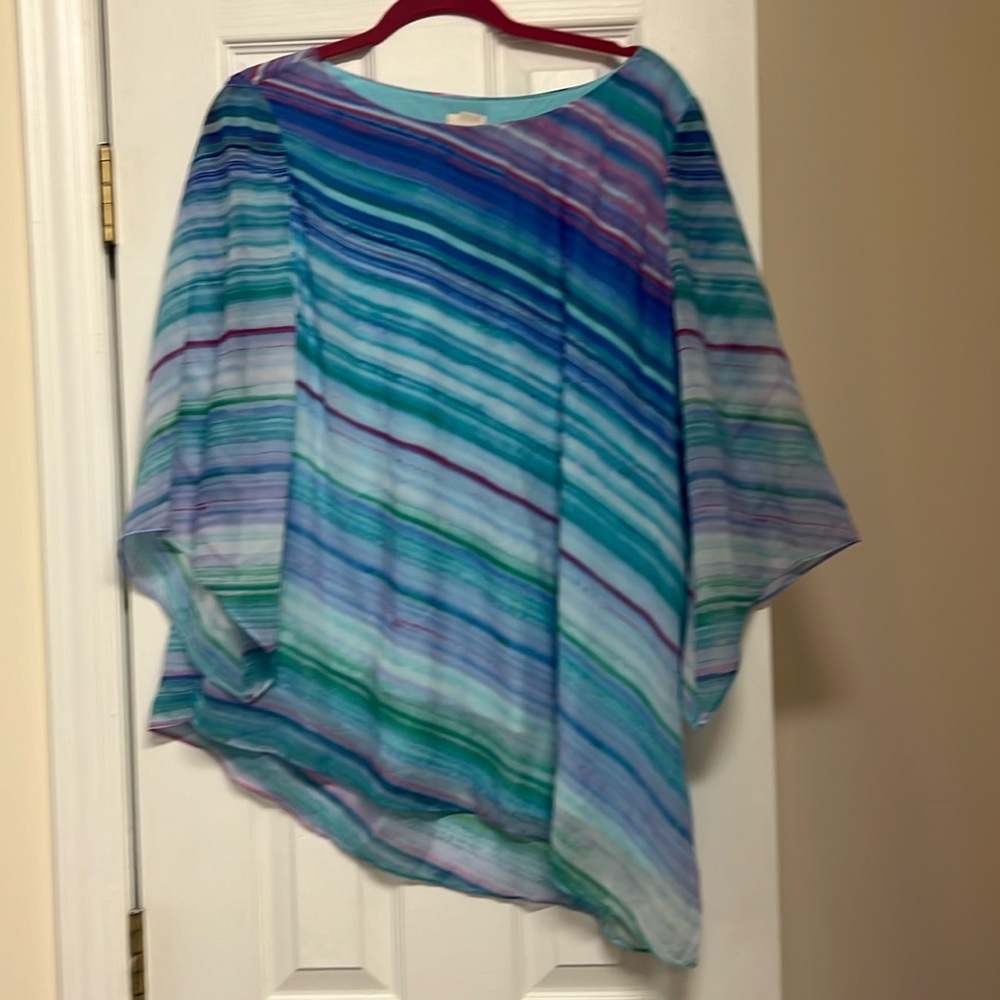 Chico’s top asymmetrical hemline - lined - machine wash - lightly lined  2P $14
